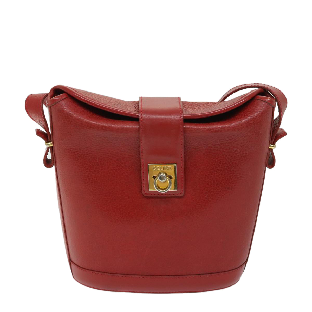 Luxury CELINE Shoulder Bag Leather Red 68032