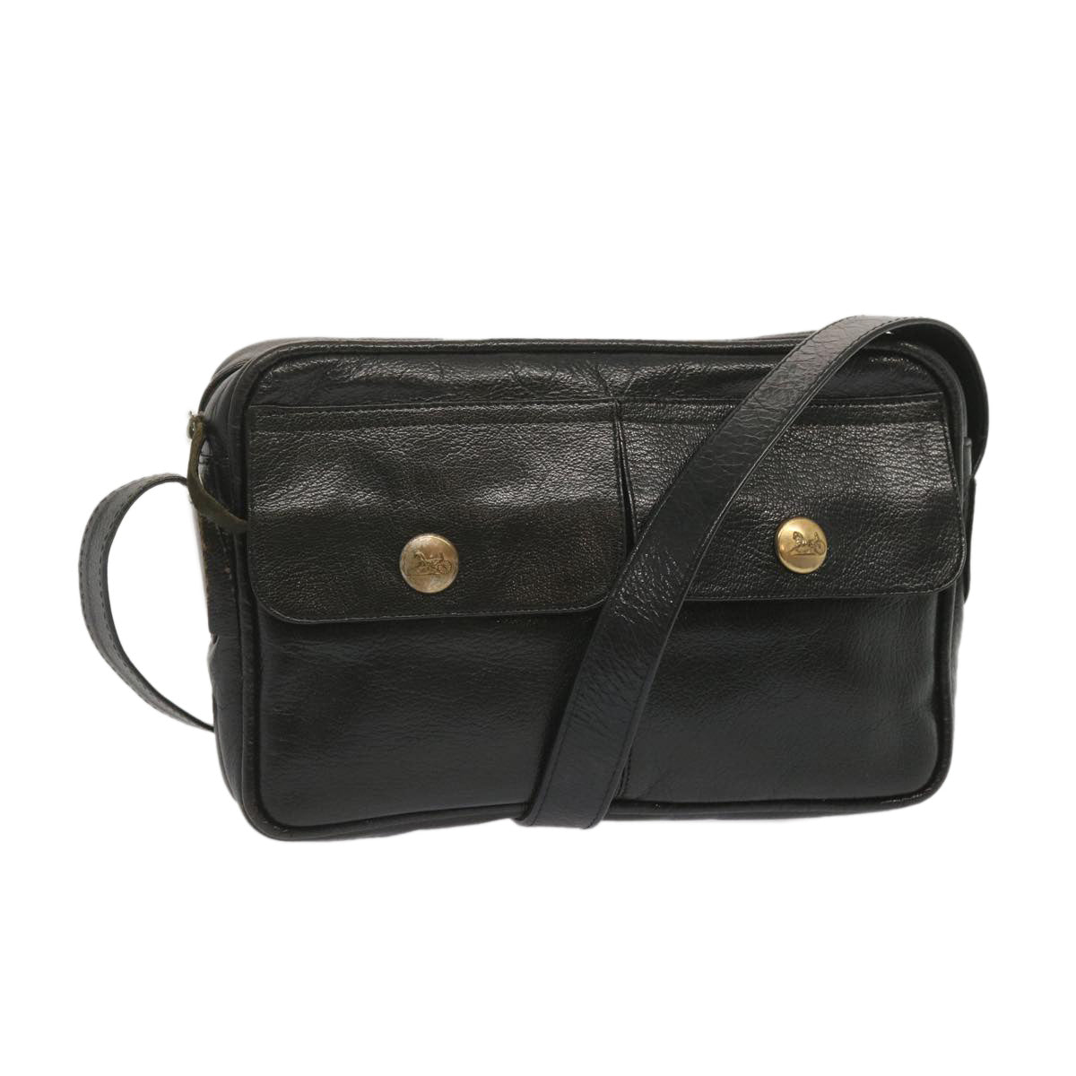 Luxury CELINE Shoulder Bag Leather Black 68125