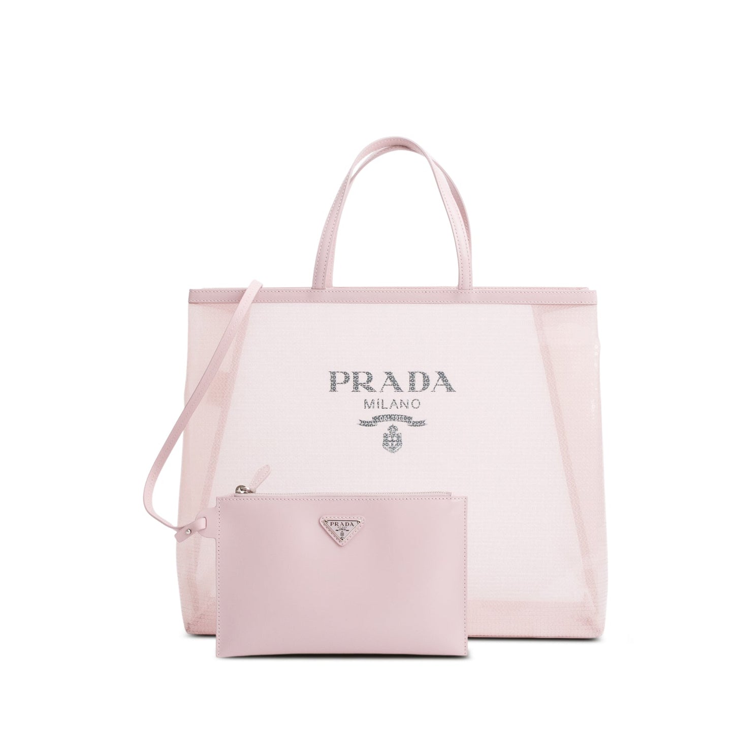 Prada Pink Sequin Mesh Large Tote Bag