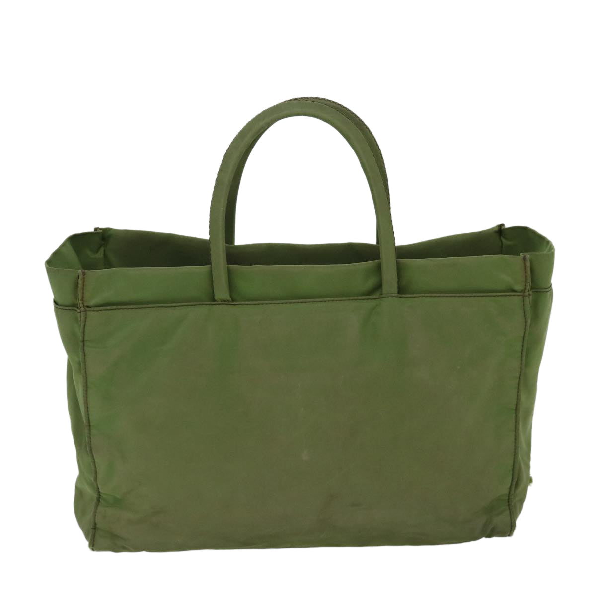 PRADA Hand Bag Nylon Green Auth 68343