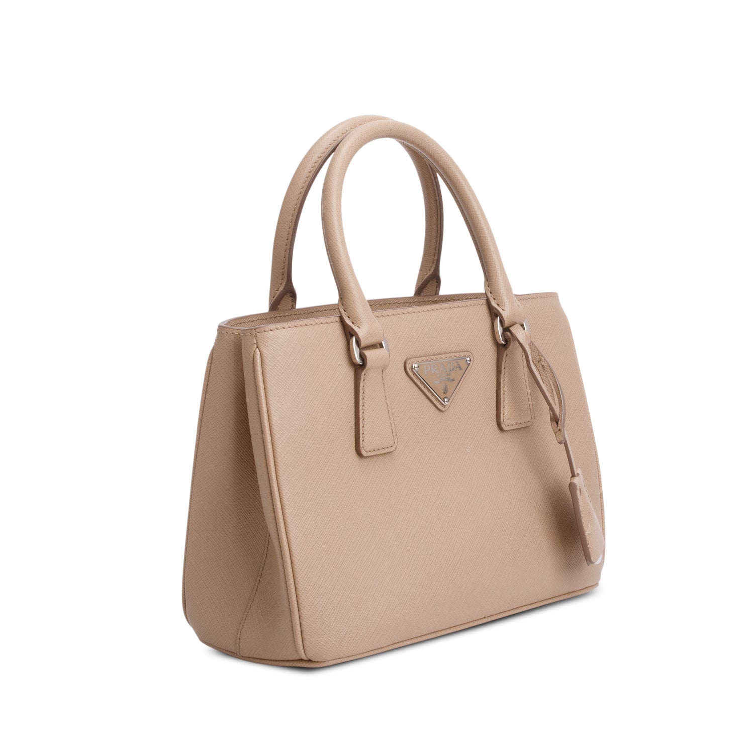Prada 2022 Beige Saffiano Leather Mini Tote
