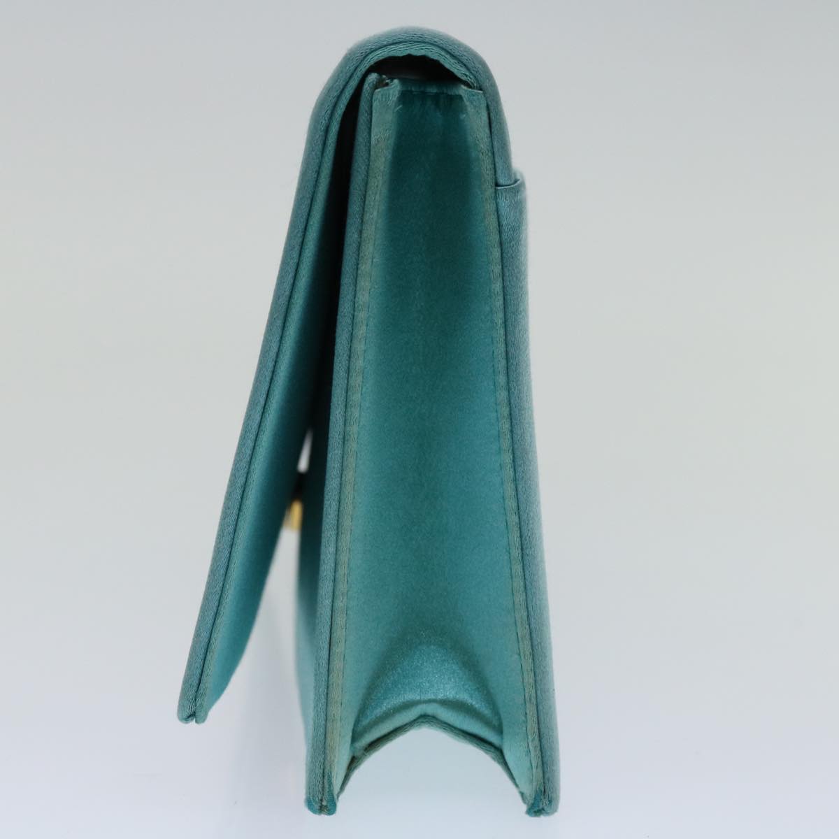 PRADA Clutch Bag Satin Light Blue Auth