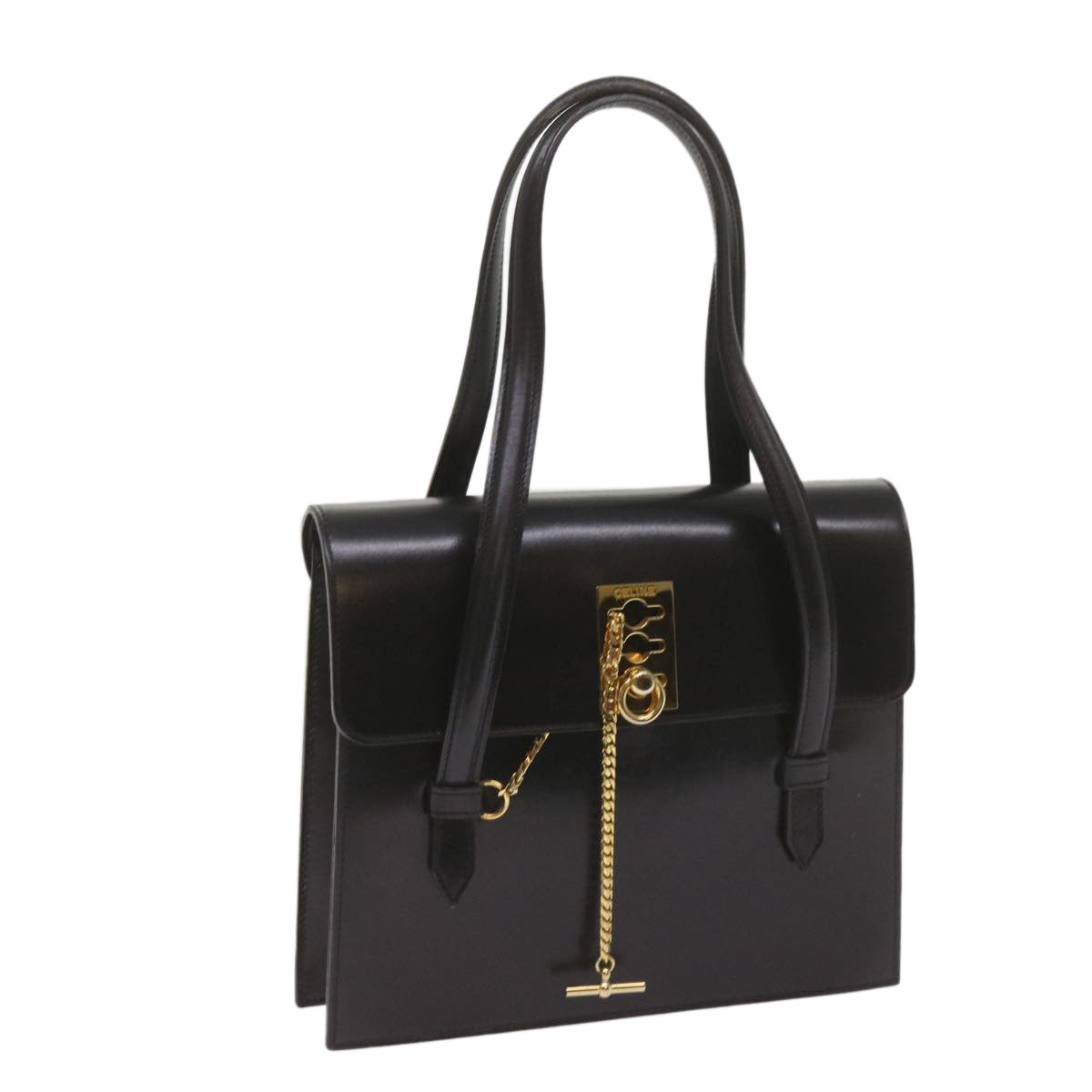 Luxury CELINE Hand Bag Leather Black 68513