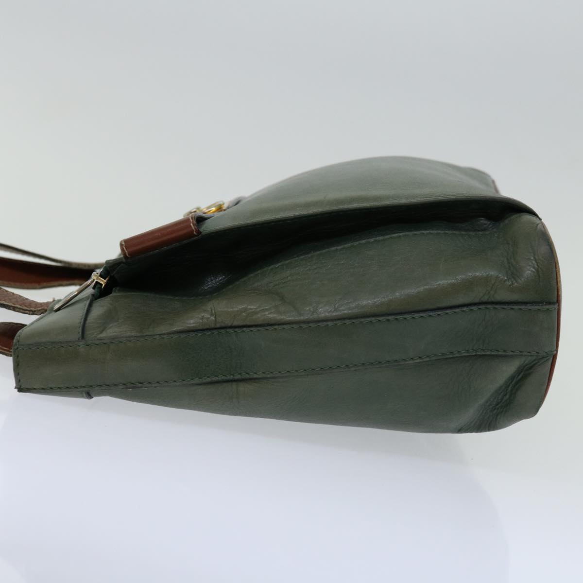 Luxury CELINE Tote Bag Leather Green 68605