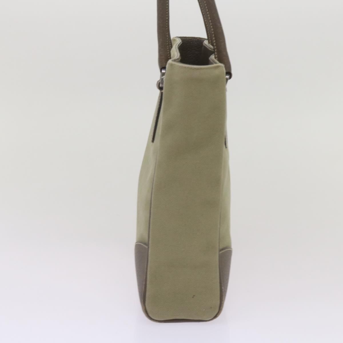 PRADA Hand Bag Canvas Khaki Auth 68681