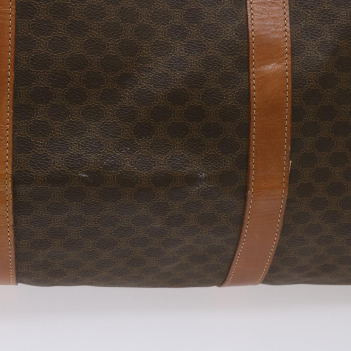 Luxury CELINE Macadam Canvas Boston Bag PVC Brown 68690