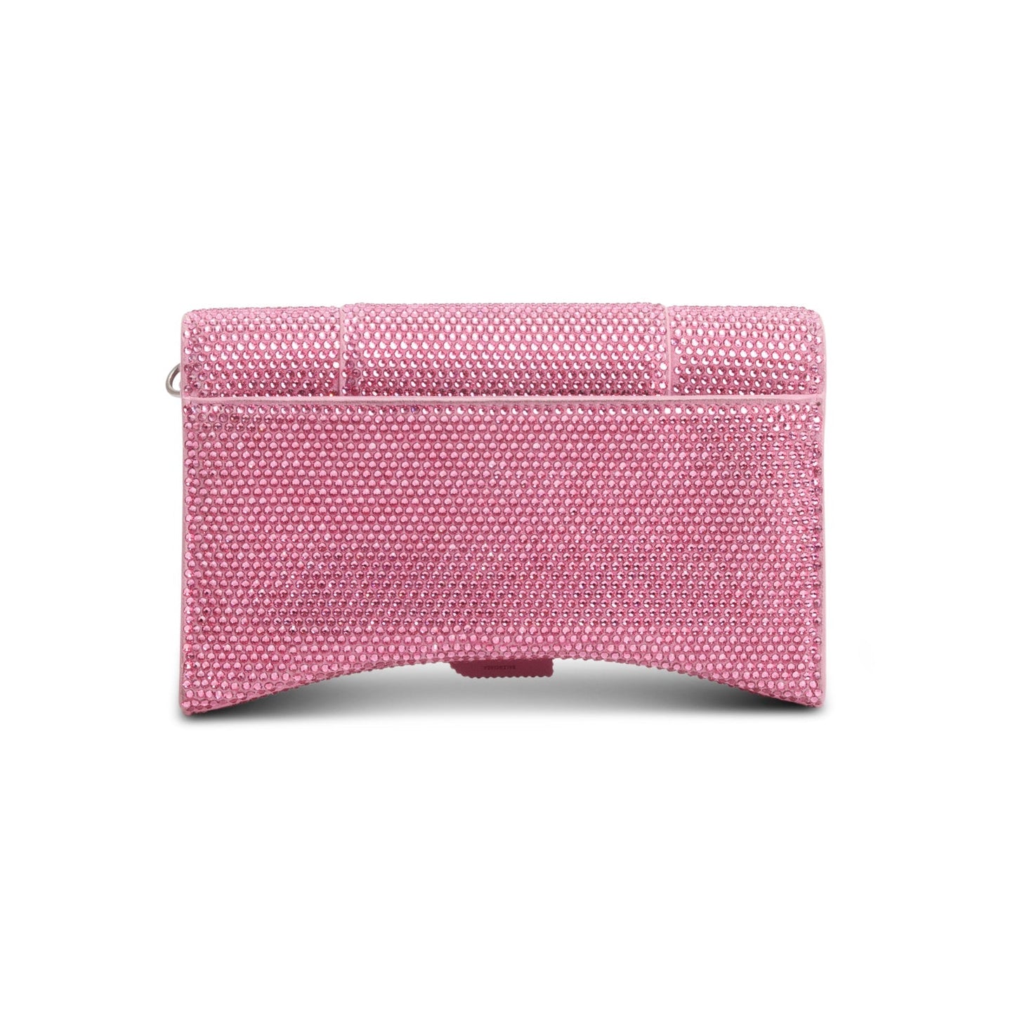 Balenciaga Pink Rhinestone Hourglass Wallet on Chain