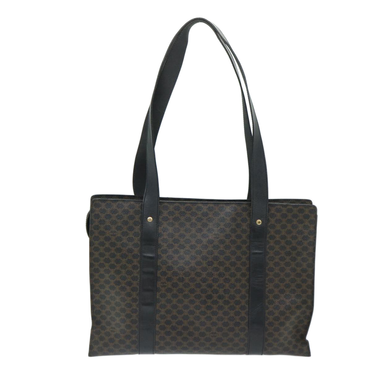 Luxury CELINE Macadam Canvas Tote Bag PVC Black Brown 68864