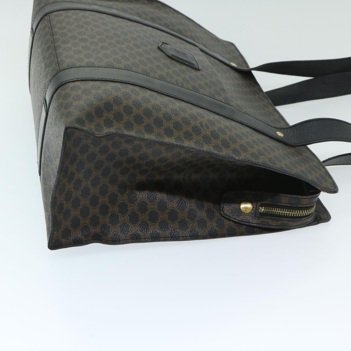 Luxury CELINE Macadam Canvas Tote Bag PVC Black Brown 68864
