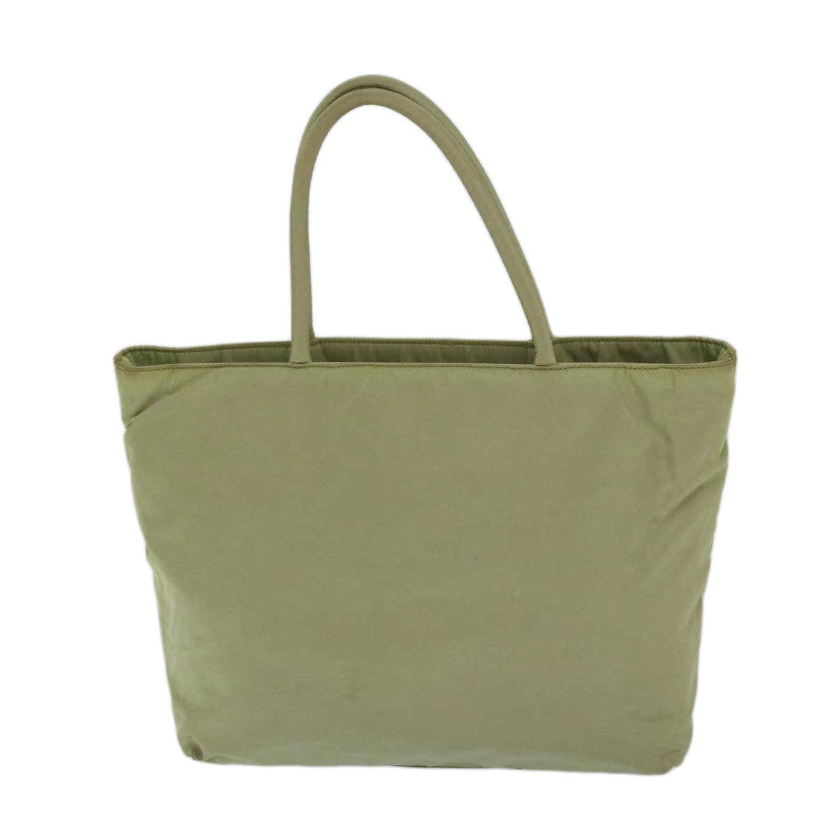 PRADA Hand Bag Nylon Beige Auth 69076