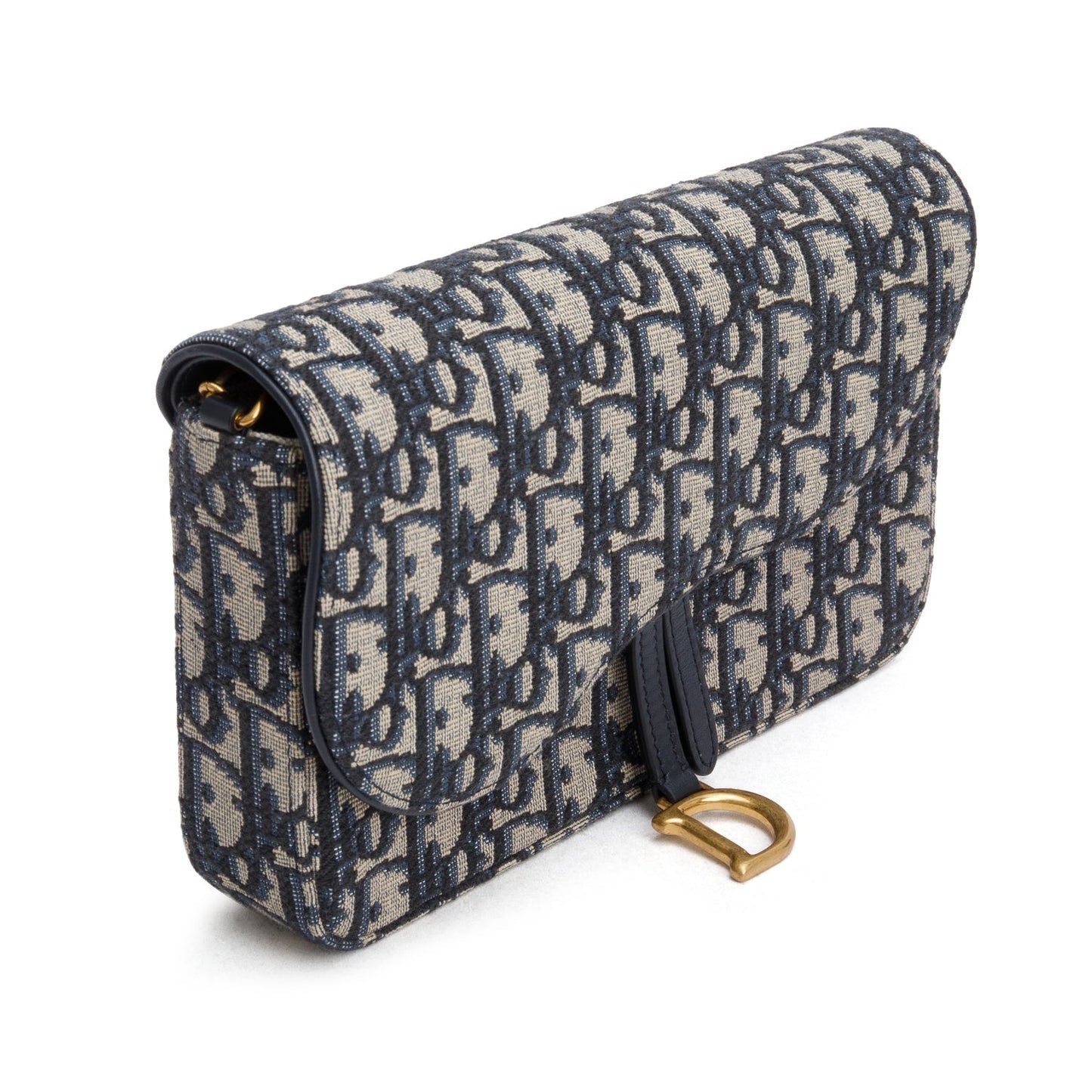 Christian Dior 2024 Oblique Jacquard Saddle Pouch with Chain