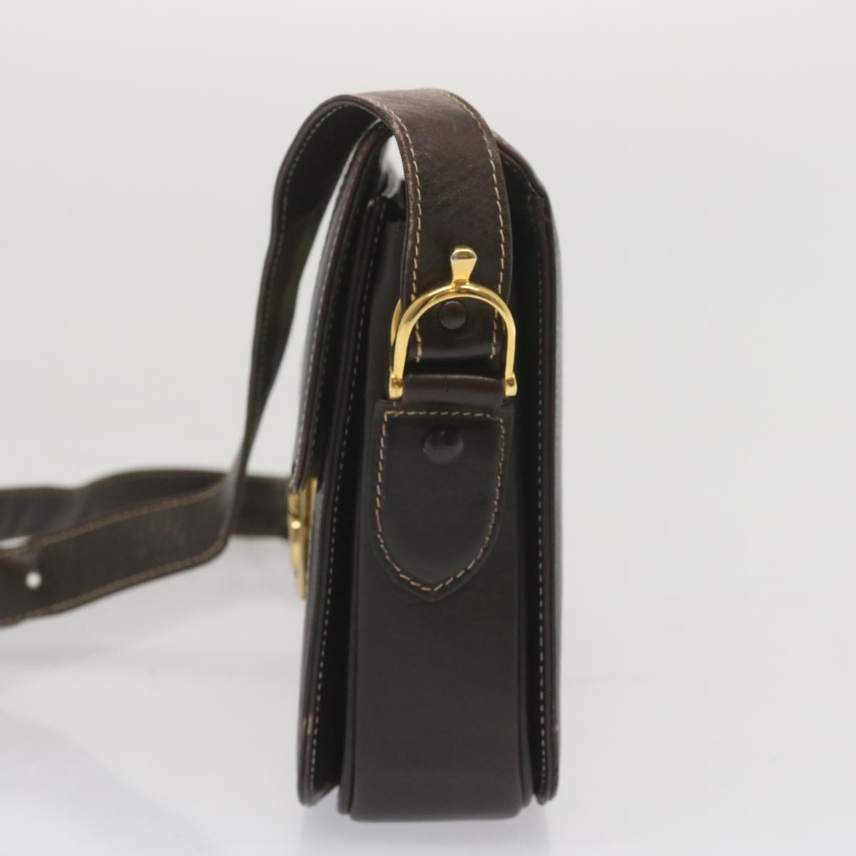 Luxury CELINE C Macadam Canvas Shoulder Bag Beige 69250