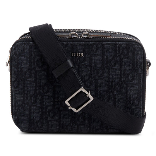 Christian Dior 2020 Black Oblique Jacquard Zipped Pouch