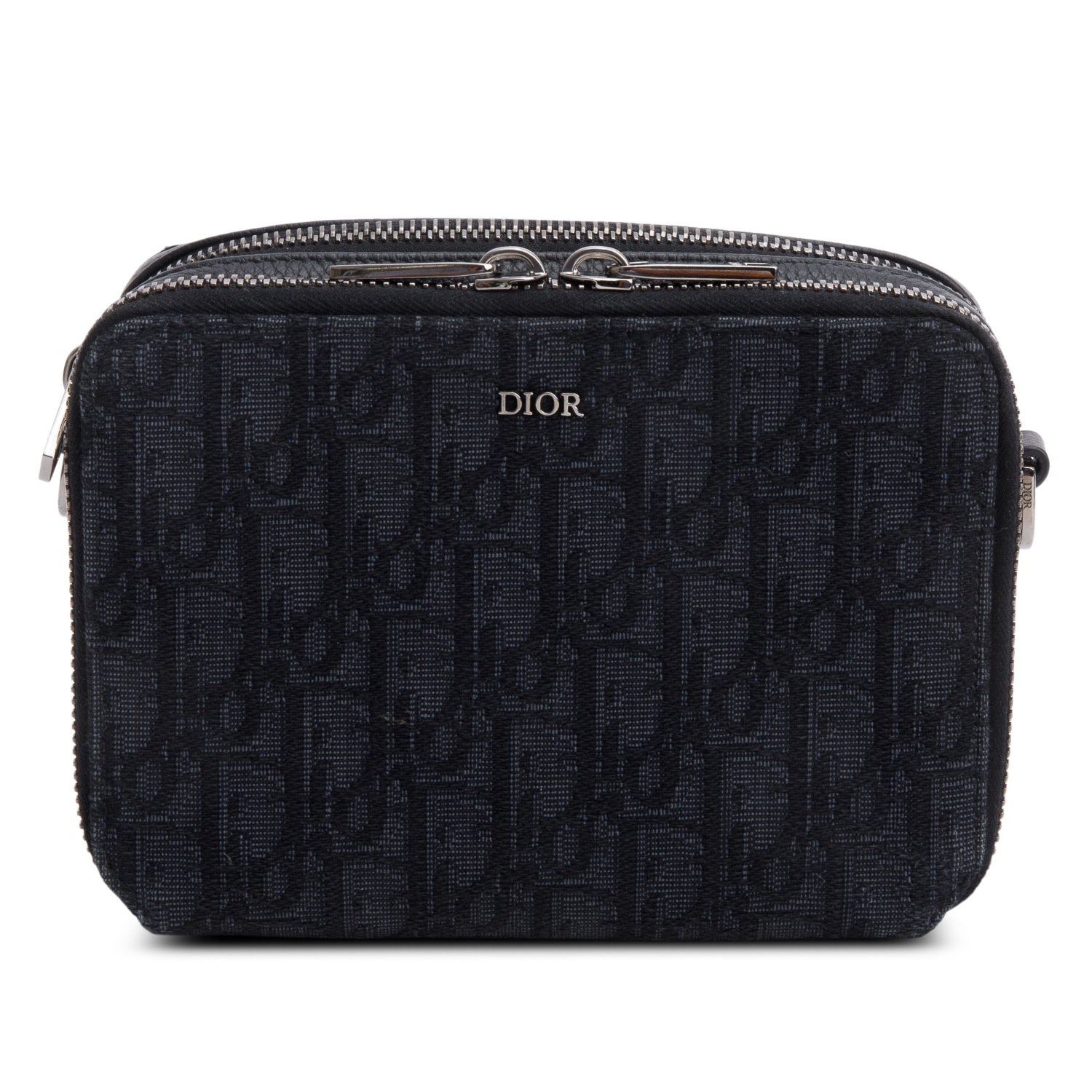 Christian Dior 2020 Black Oblique Jacquard Zipped Pouch