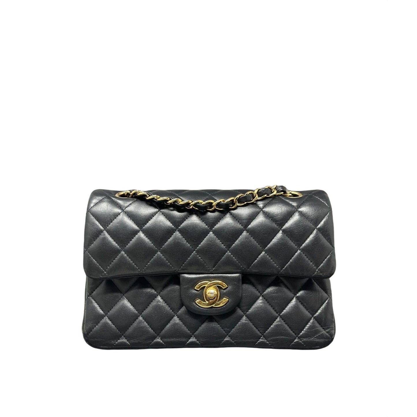 CHANEL Chanel Classic Double Flap Bag Quilted Lambskin Small - Black