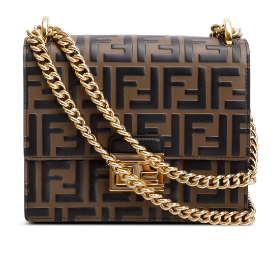 Fendi Vitello Liberty Bi-Color FF 1974 Embossed Small Kan U Shoulder Bag