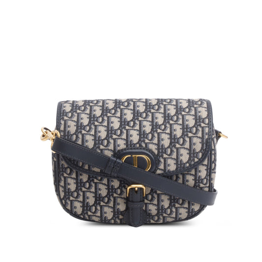 Christian Dior 2020 Blue Oblique Jacquard Medium Bobby Bag