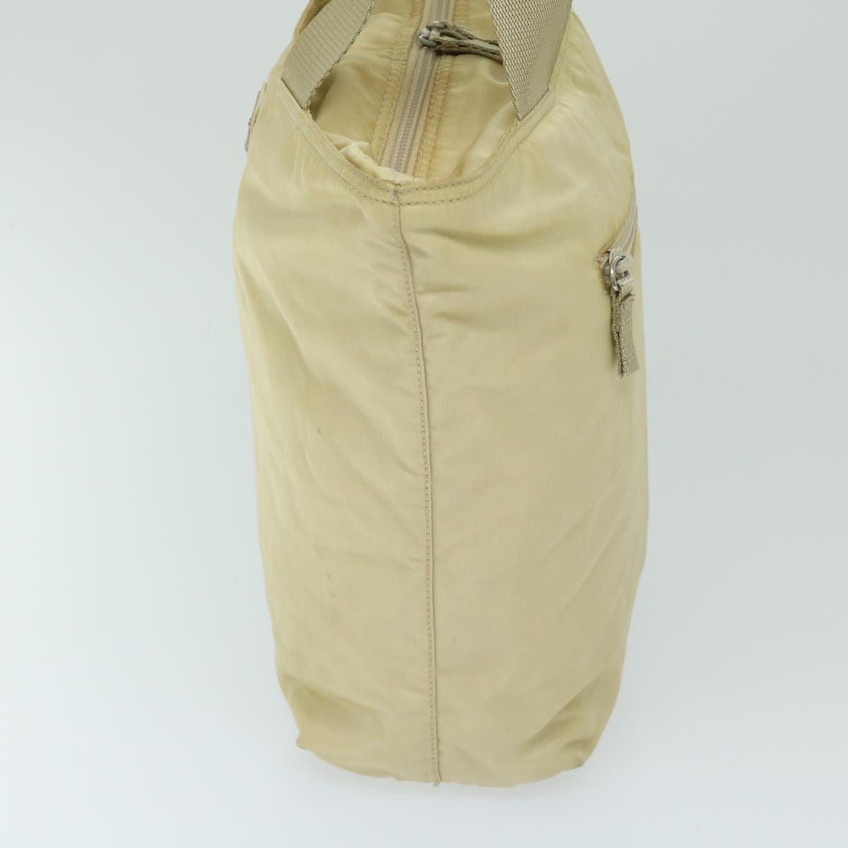 PRADA Shoulder Bag Nylon Cream Auth 69347
