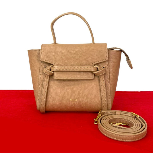 CELINE Shoulder Bag leather pink Belt bag nano