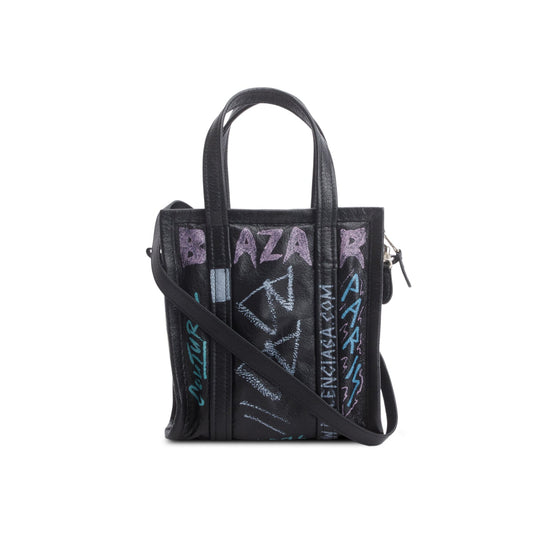 Balenciaga Agneau Leather Graffiti All Over XS Shopper Tote