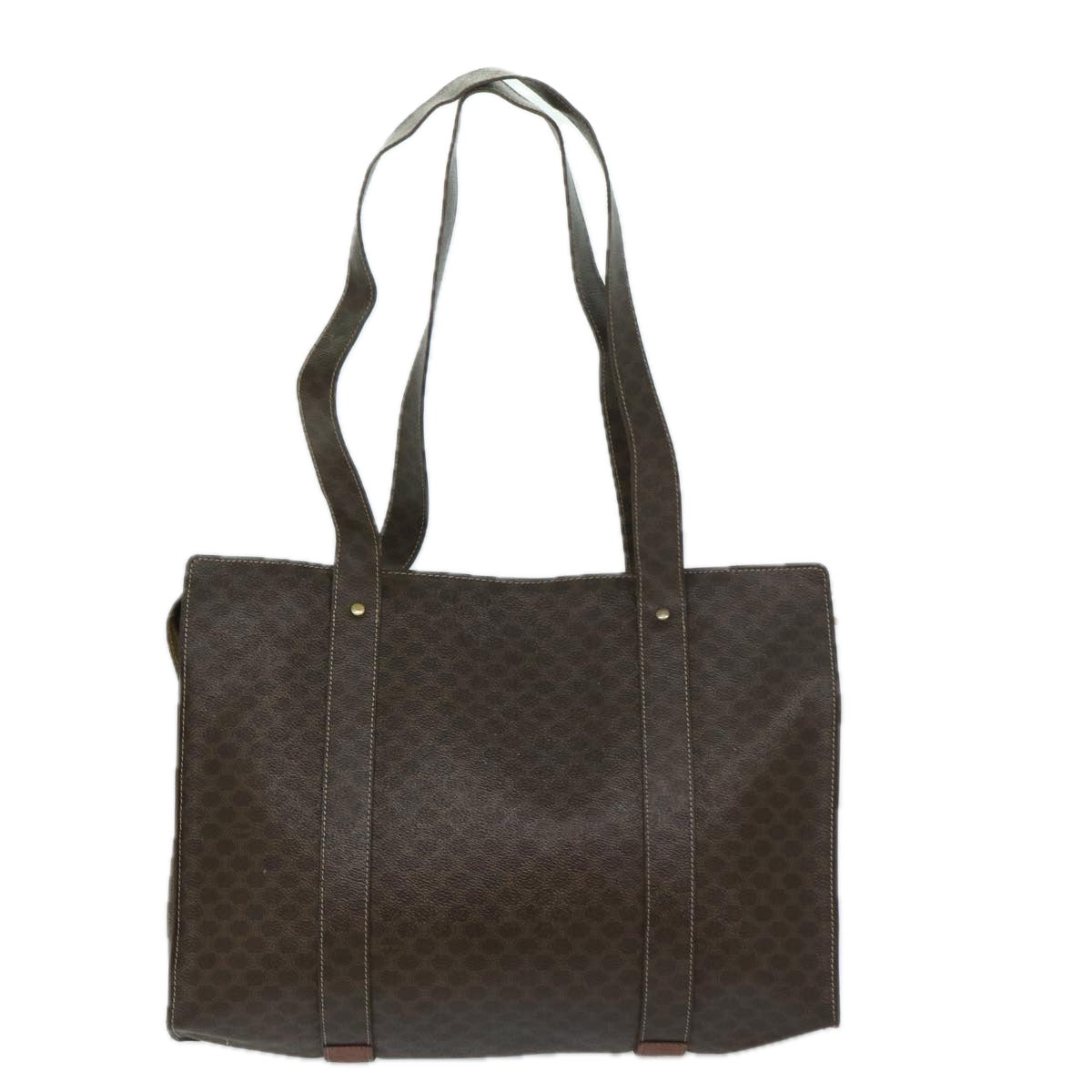 Luxury CELINE Macadam Canvas Tote Bag PVC Leather Brown 69630