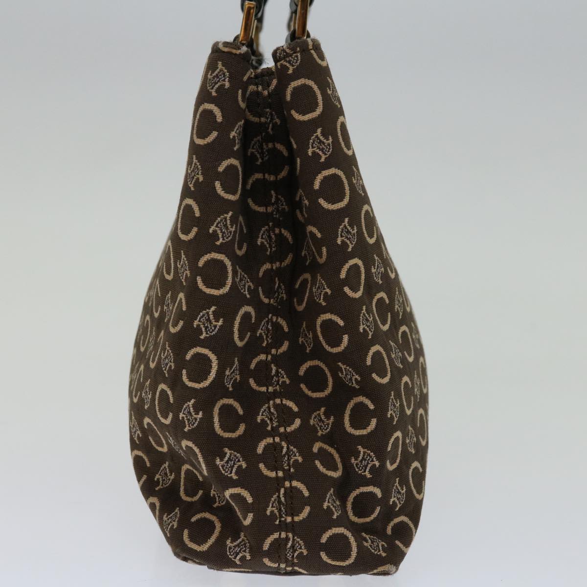 Luxury CELINE C Macadam Canvas Hand Bag Brown 69886