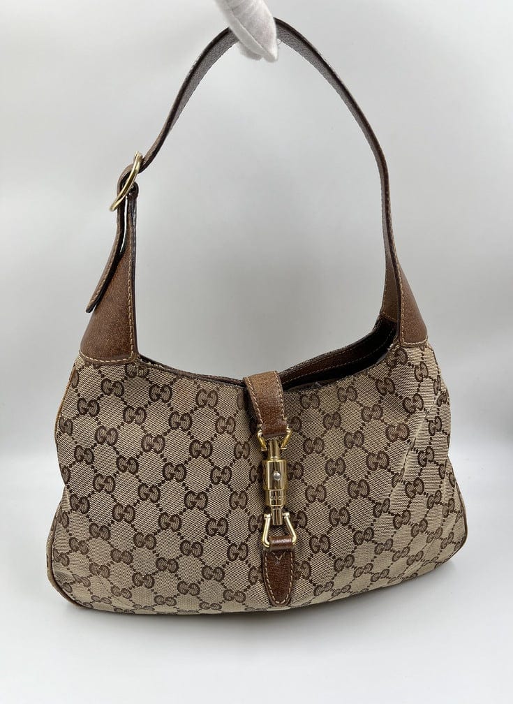 Gucci Jackie Leather Canvas Shoulder Bag Style 20
