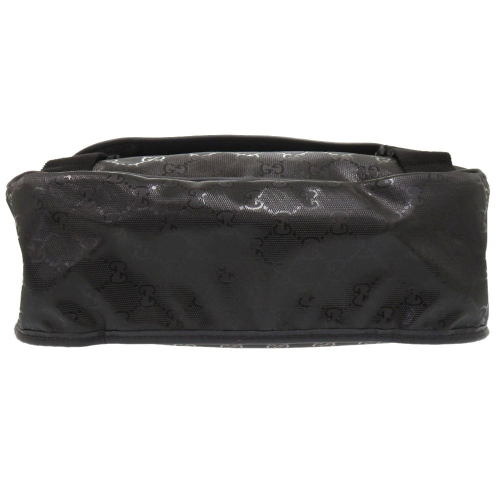 GUCCI Shoulder Bag 201732 PVC coated canvas black GG implementation Messenger bag mens
