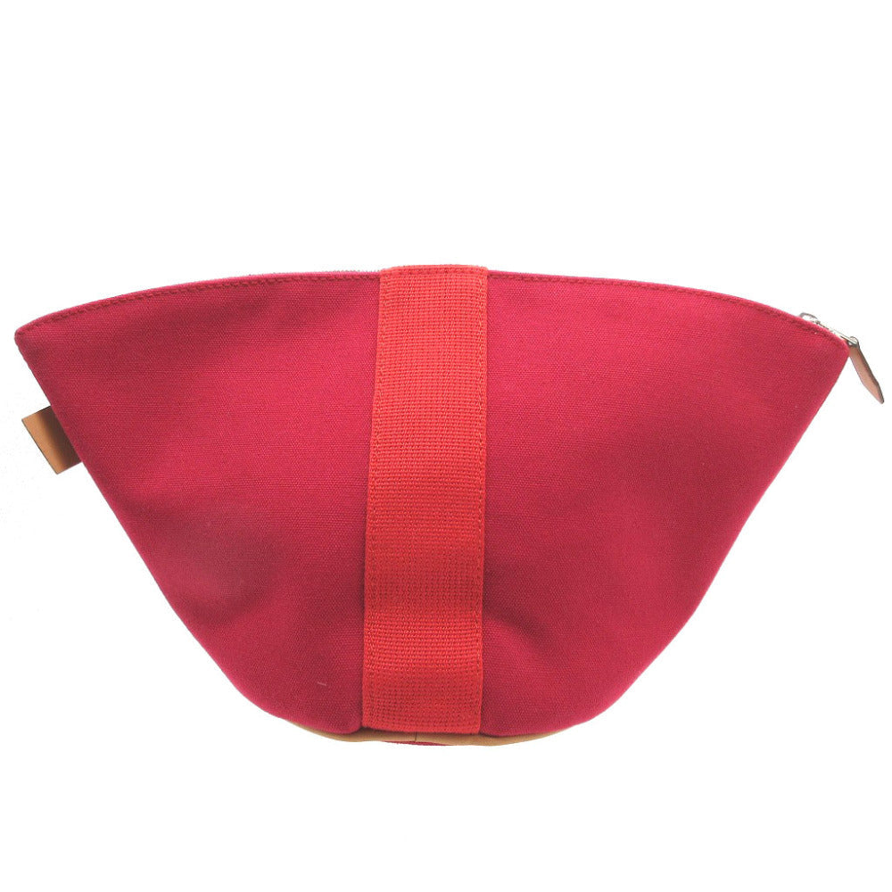 HERMES Pouch canvas Rouge viv Parmir Women