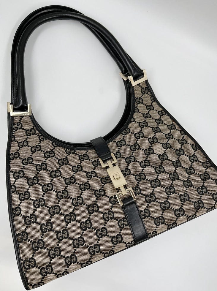 Gucci Jackie Leather Canvas Shoulder Bag Style 16