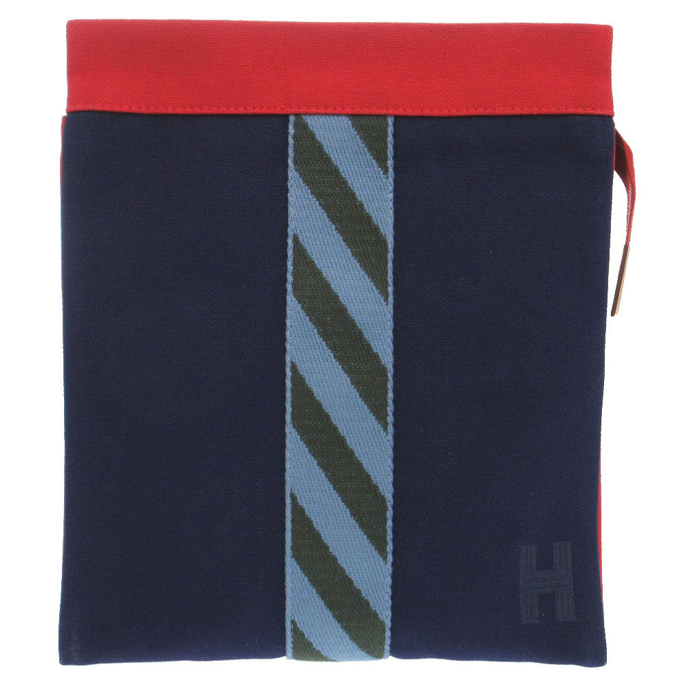 HERMES Clutch bag 456116 Canvas, Cotton Navy Jimetu Jumping High Case mens