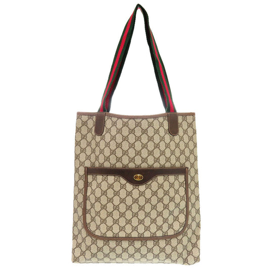 GUCCI Tote Bag 39 002 4487 PVC beige Old Gucci Shelly GG mens