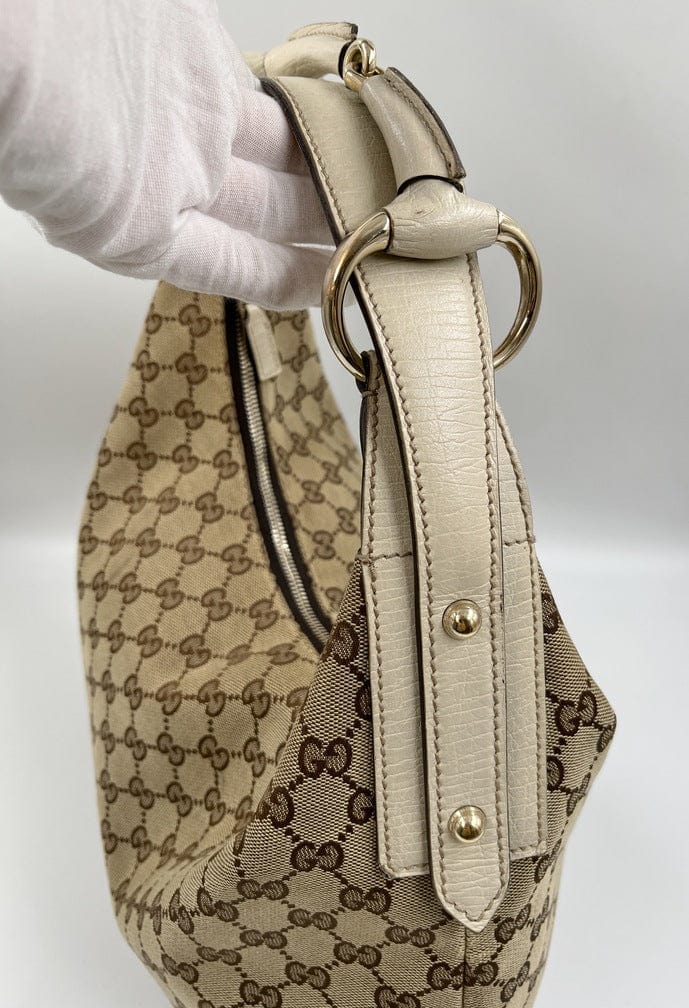 Gucci Leather Canvas Shoulder Bag