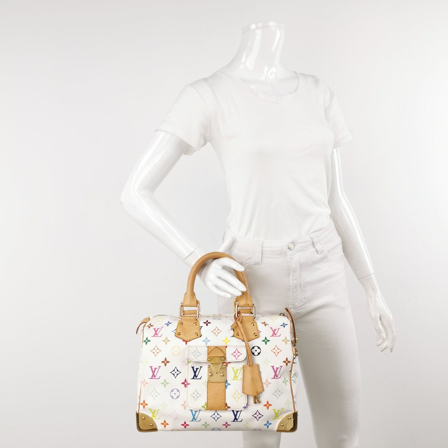 Louis Vuitton x Takashi Murakami Speedy 30 Lock White Multicolor