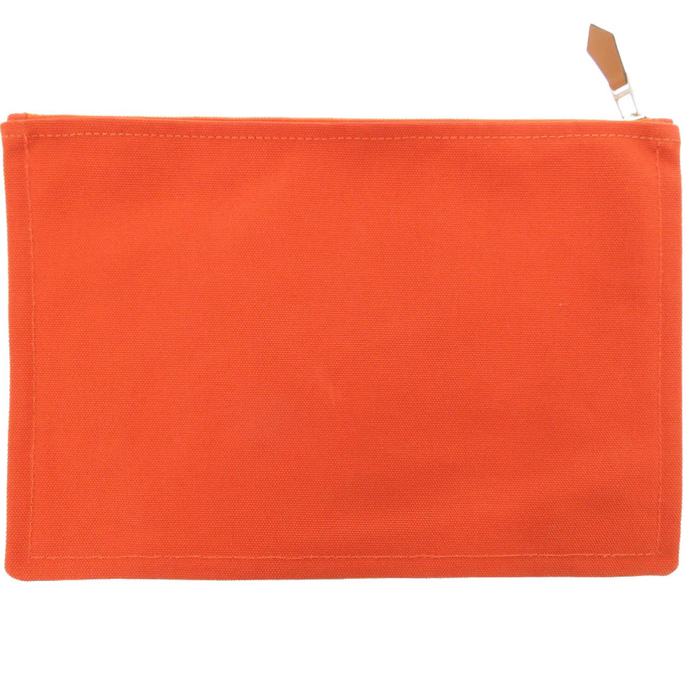 HERMES Pouch cotton Orange Yachting GM Women