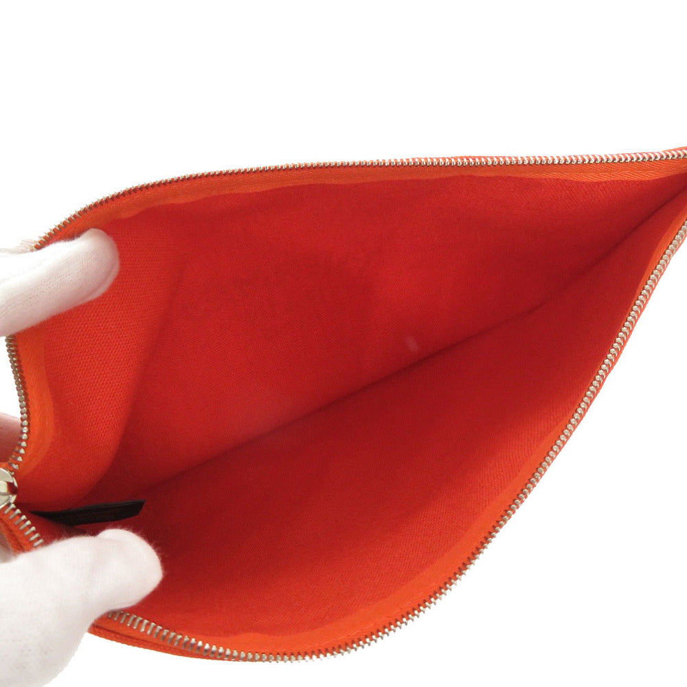 HERMES Pouch cotton Orange Yachting GM Women