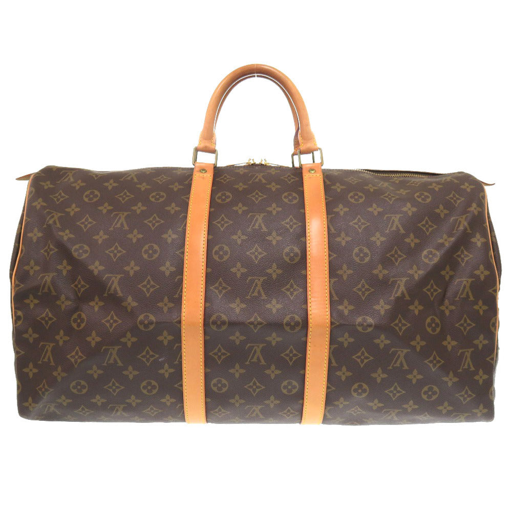 LOUIS VUITTON Boston Duffel bag Monogram canvas Brown Monogram Keepall 55 mens(Unisex)