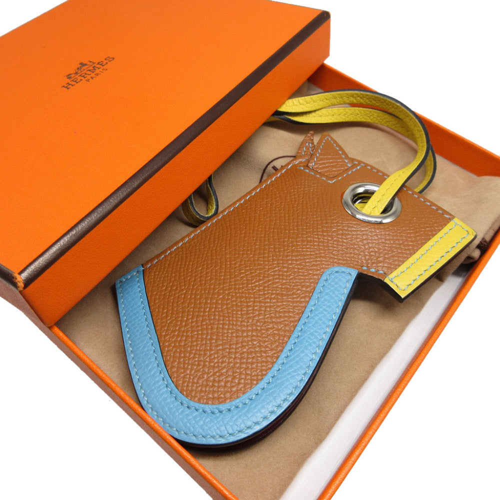 HERMES key ring Epsom gold Bag charm Camille unisex(Unisex)