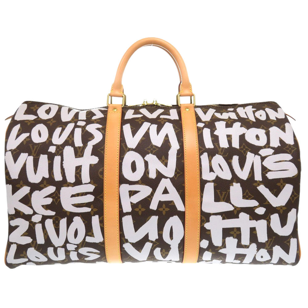 LOUIS VUITTON Boston Duffel bag Monogram canvas Brown Monogram graffiti Keepall 50