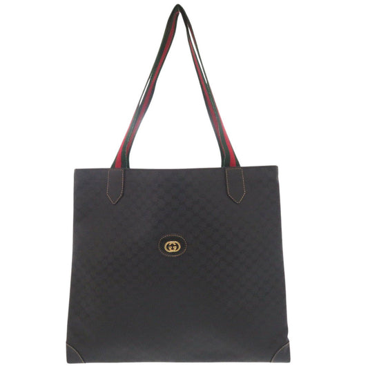 GUCCI Tote Bag 002-63-0048 PVC black Old Gucci Sherry Line Micro GG Women