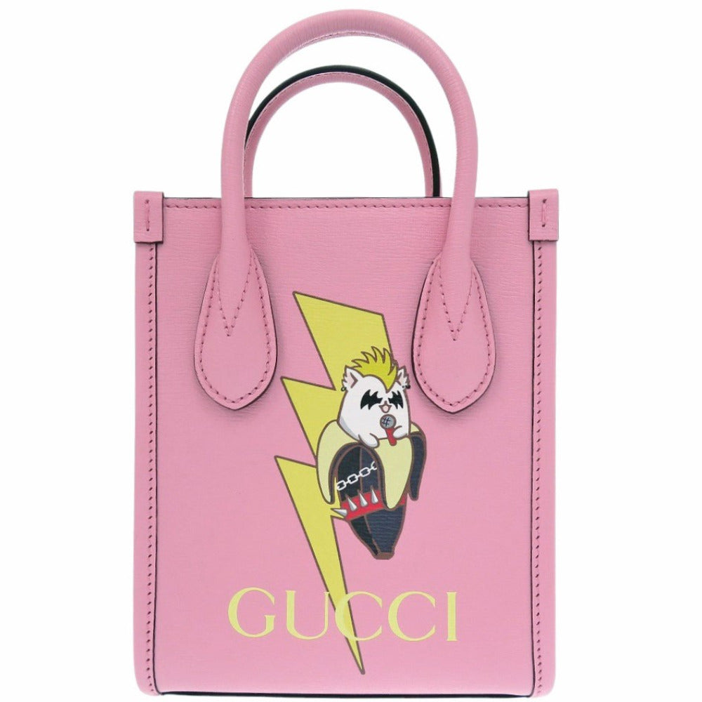 GUCCI Handbag 671623 leather pink Bananya collaboration Women