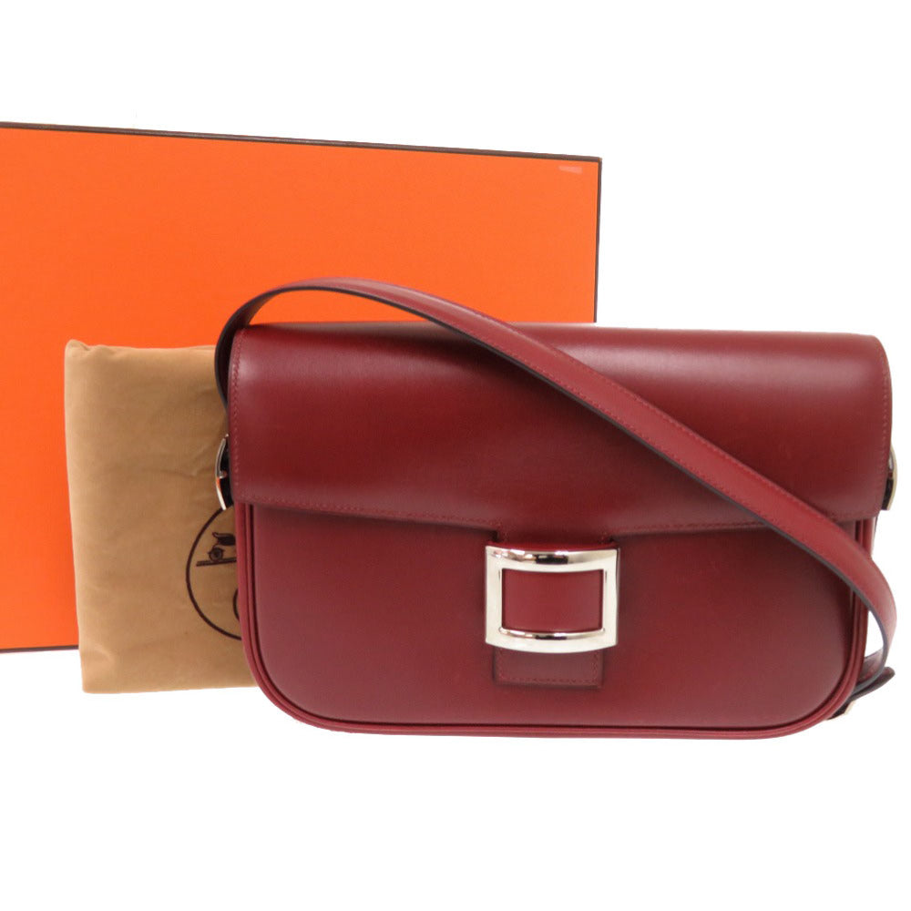 HERMES Shoulder Bag Box scarf Red Martine Women
