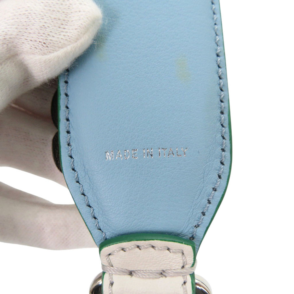 FENDI Shoulder strap Leather, Gold Plated white Women