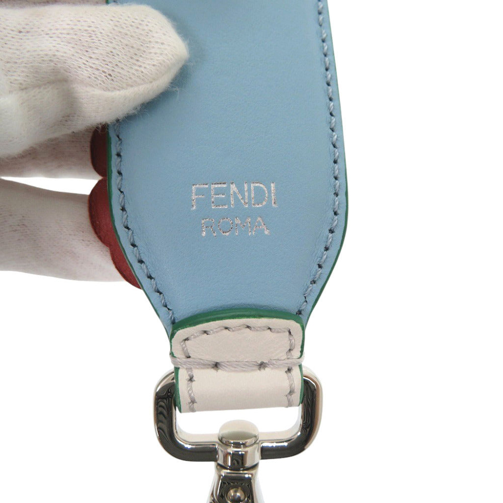 FENDI Shoulder strap Leather, Gold Plated white Women