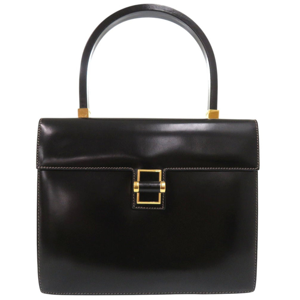 GUCCI Handbag leather black Old Gucci Turnlock Formal Bag Women
