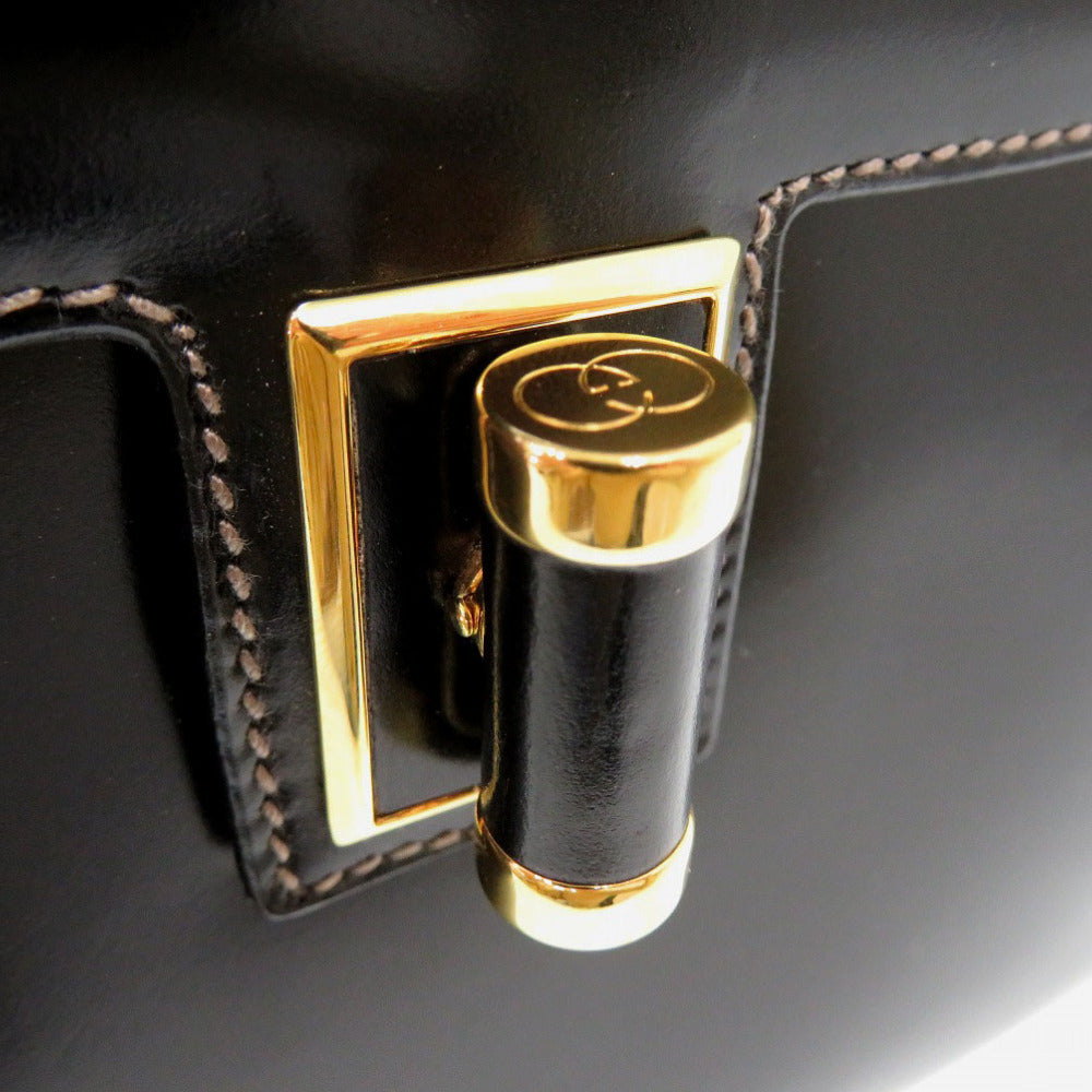 GUCCI Handbag leather black Old Gucci Turnlock Formal Bag Women