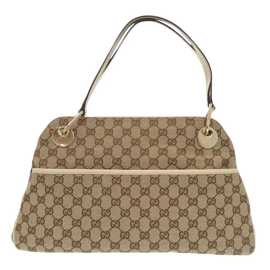 GUCCI Tote Bag 121023 GG canvas, leather beige Women