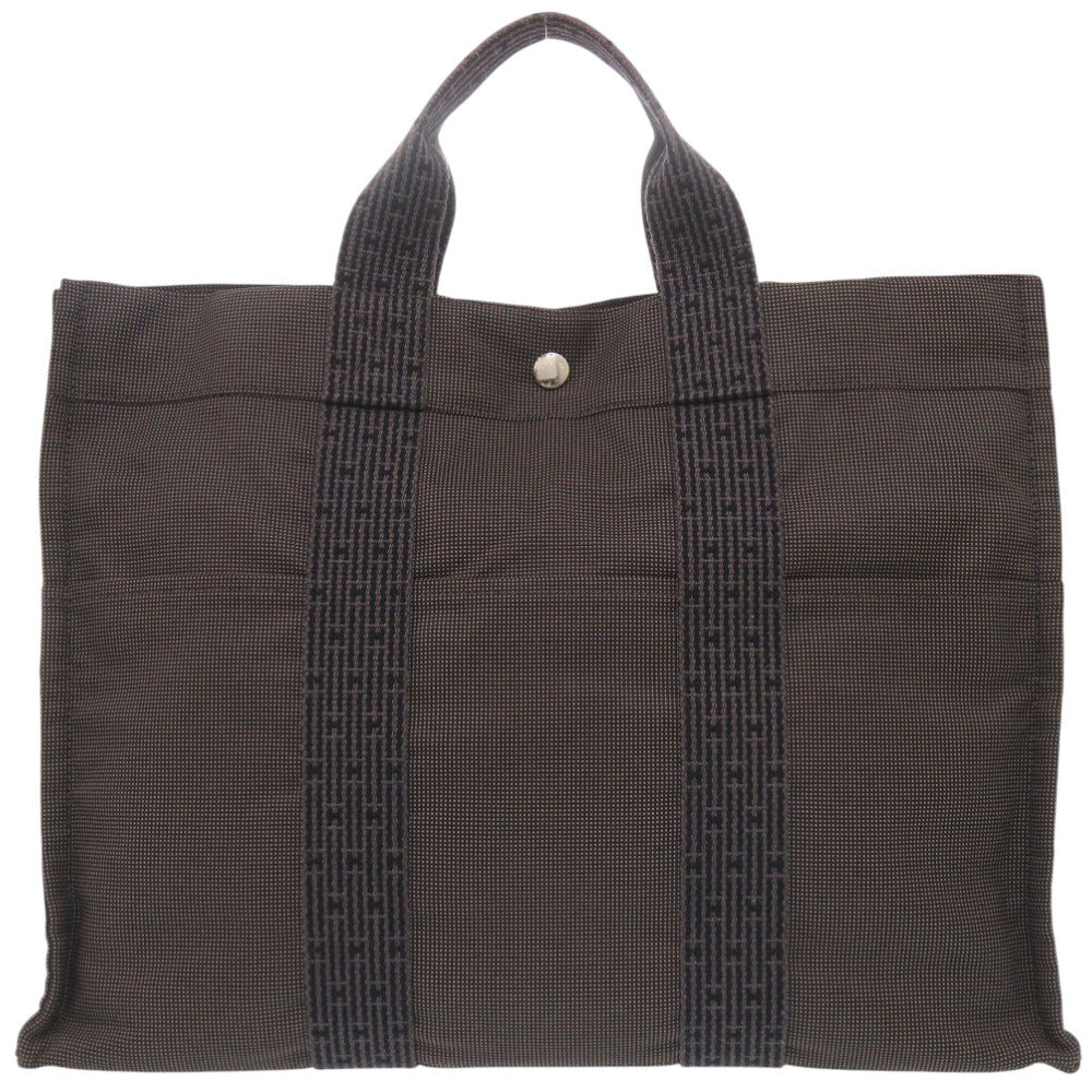 HERMES Tote Bag canvas gray Her Line Tote MM mens
