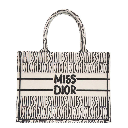 Christian Dior Handbag canvas white Medium Book Tote in Embroidery Women(Unisex)