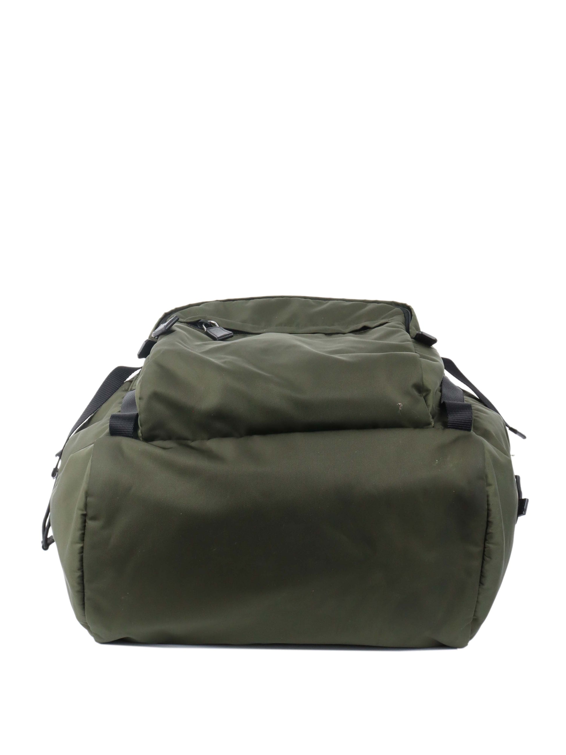 Prada Green Nylon Buckled Backpack.